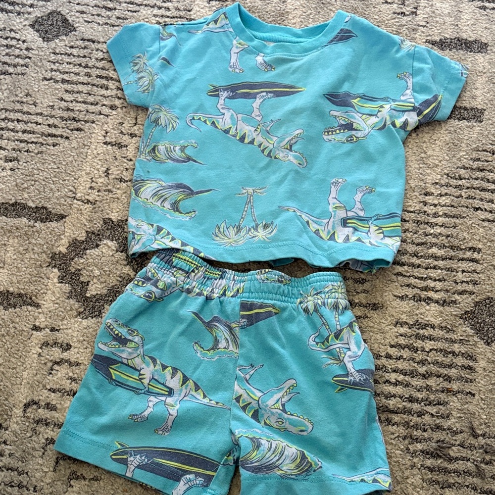 Wonder Nation Kids Dinosaur Matching Set - Blue and Green